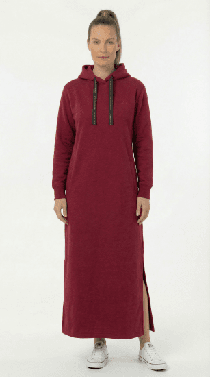 Nora Mikken MARTINA Maxi Hoodie Dress Burgundy - ODJEĆA ZA ŽENE XS-XXL - 
