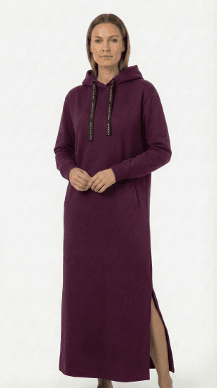 Nora Mikken MARTINA Maxi Hoodie Dress Mauve Wine - ODJEĆA ZA ŽENE XS-XXL - 