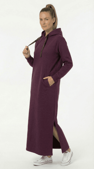 Nora Mikken MARTINA Maxi Hoodie Dress Mauve Wine - ODJEĆA ZA ŽENE XS-XXL - 