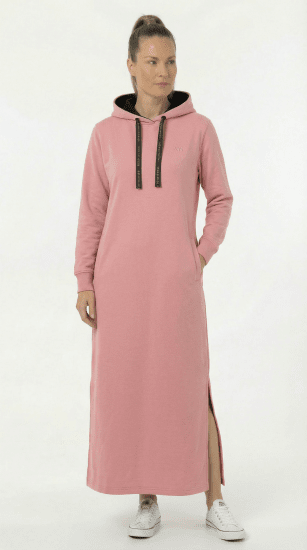 Nora Mikken MARTINA Maxi Hoodie Dress Peach Whip - ODJEĆA ZA ŽENE XS-XXL - 