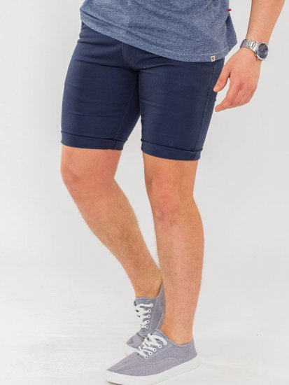 D555 Opala-1 Stretch Chino Shorts Navy - Kratke hlače - Muške Kratke Hlače Veliki Brojevi 