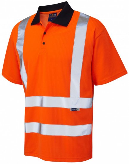 Leo Croyde Comfort Polo Shirt Hi-Vis Orange - Radna odjeća - Radna Odjeća Veliki Brojevi