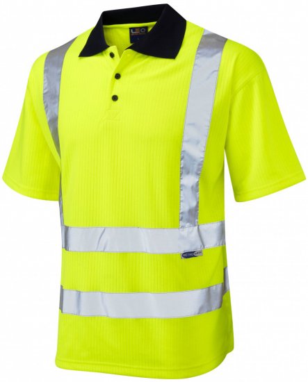 Leo Croyde Comfort Polo Shirt Hi-Vis Yellow - Radna odjeća - Radna Odjeća Veliki Brojevi