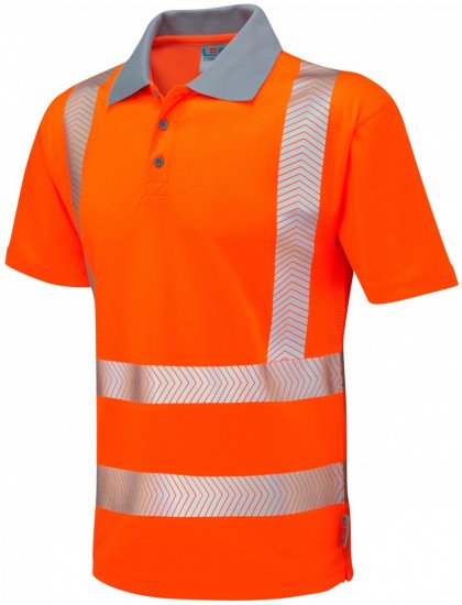Leo Woolacombe Coolviz Plus Polo Hi-Vis Orange - Radna odjeća - Radna Odjeća Veliki Brojevi