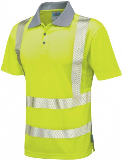 Leo Woolacombe Coolviz Plus Polo Hi-Vis Yellow - Radna odjeća - Radna Odjeća Veliki Brojevi