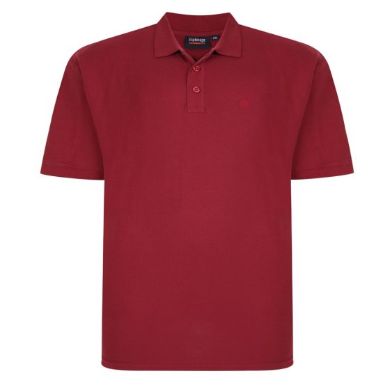 Espionage P074C Polo Majica Kratkih Rukava Vinsko Crvena - Polo majice - Muške Polo Majice Veliki Brojevi