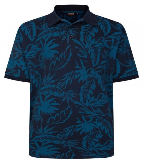 Espionage P222 Polo majica s uzorkom lišća tamnoplava/teal - Polo majice - Muške Polo Majice Veliki Brojevi