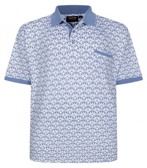 Espionage P231 Polo majica s geometrijskim printom plava/bijela - Polo majice - Muške Polo Majice Veliki Brojevi