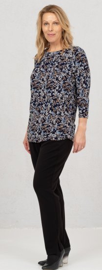 Scandinavian Caramel Tiny Flower Petals Blouse Light Blue - Tiskana majica za žene - 