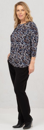 Scandinavian Caramel Tiny Flower Petals Blouse Light Blue - Tiskana majica za žene - 