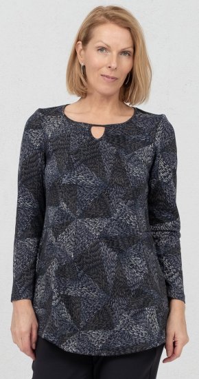 Scandinavian Caramel Triangles Tunic Dark Blue - Tiskana majica za žene - 