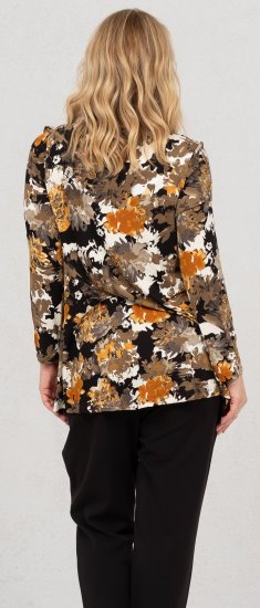 Scandinavian Caramel Flower Petals Tunic Orange and Brown - Tiskana majica za žene - 