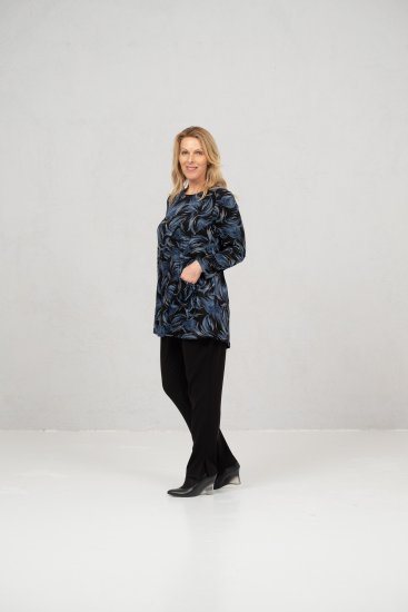 Scandinavian Caramel Swirls Tunic Blue - Tiskana majica za žene - 