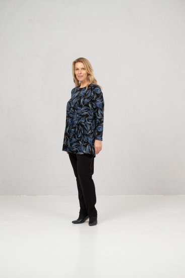 Scandinavian Caramel Swirls Tunic Blue - Tiskana majica za žene - 