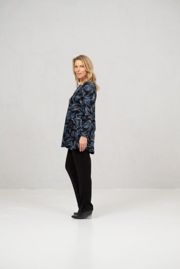 Scandinavian Caramel Swirls Tunic Blue - Tiskana majica za žene - 