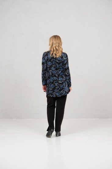 Scandinavian Caramel Swirls Tunic Blue - Tiskana majica za žene - 