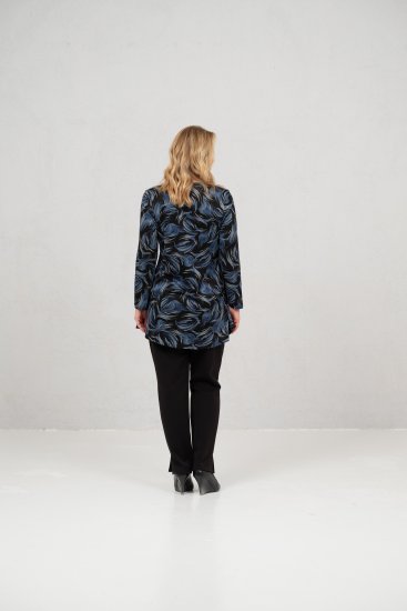 Scandinavian Caramel Swirls Tunic Blue - Tiskana majica za žene - 