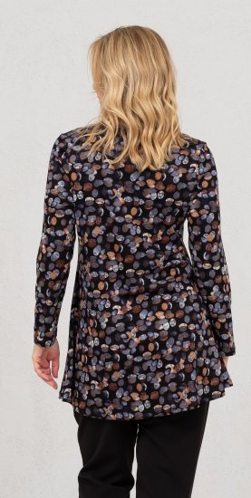 Scandinavian Caramel Flower Petals Tunic Copper and Blue - Tiskana majica za žene - 
