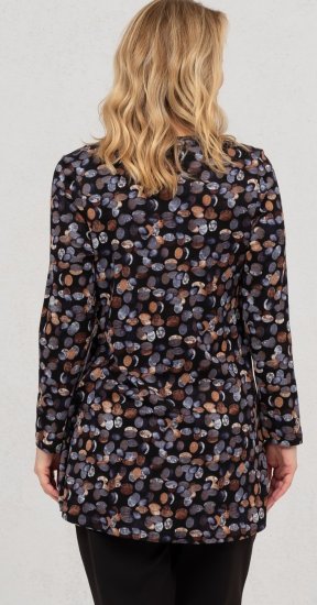 Scandinavian Caramel Flower Petals Tunic Copper and Blue - Tiskana majica za žene - 