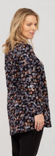 Scandinavian Caramel Flower Petals Tunic Copper and Blue - Tiskana majica za žene - 
