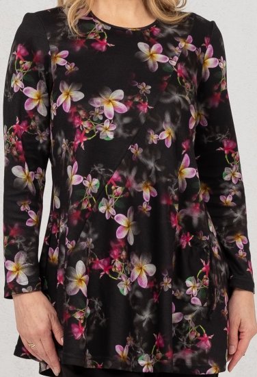 Scandinavian Caramel Flowers Tunic Red and Pink - Tiskana majica za žene - 