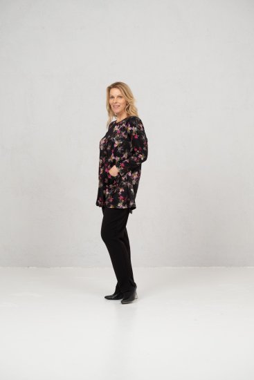 Scandinavian Caramel Flowers Tunic Red and Pink - Tiskana majica za žene - 