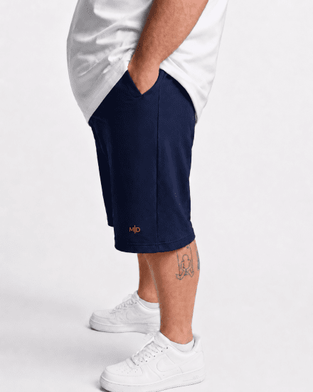 Motley Denim Paris Sweatshorts Navy - Sportske hlače & kratke - Muške Trenirke Veliki Brojevi
