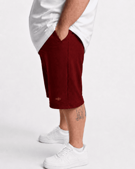 Motley Denim Paris Sweatshorts Red - Sportske hlače & kratke - Muške Trenirke Veliki Brojevi