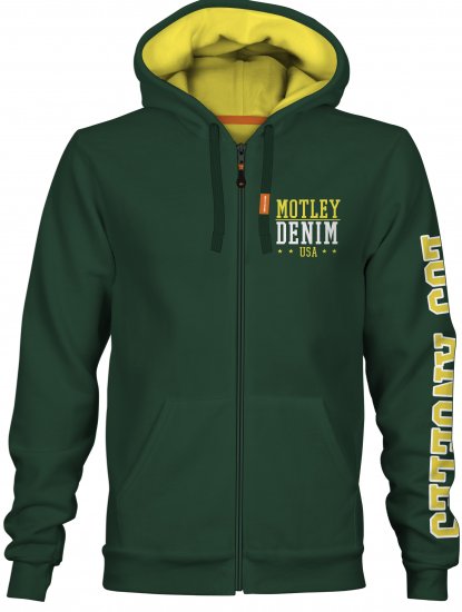 Motley Denim Pisa Hoodie Racing Green - Puloveri & dukserice - Muške Puloveri & dukserice veliki brojevi