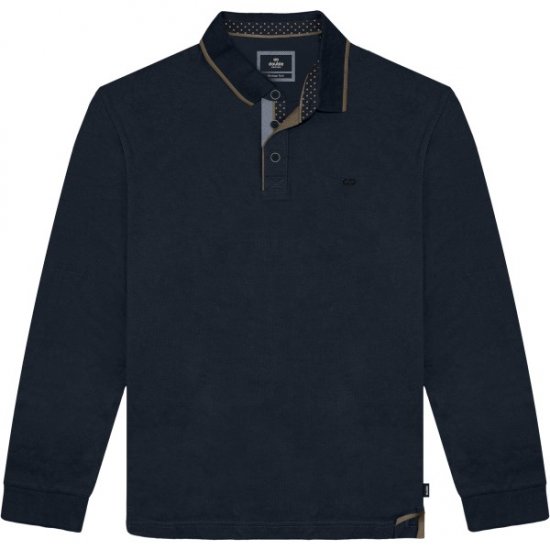 Double Outfitters PS-3098 Polo Shirt Print Navy - Polo majice - Muške Polo Majice Veliki Brojevi