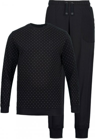 JP1880 Two-piece Pajama Belly Fit Long Sleeve Long Pants Black TALL - MUŠKA ODJEĆA MT-6XLT - Odjeća za Visoke Muškarce