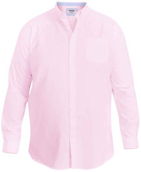 D555 Richard Long Sleeve Oxford Shirt Pink - Košulje - Muške Košulje Veliki Brojevi