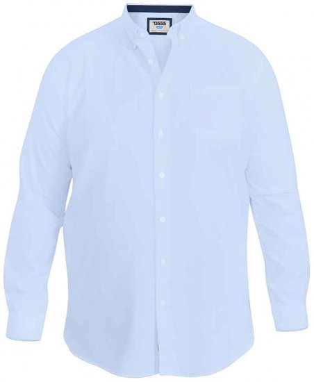 D555 Richard Long Sleeve Oxford Shirt Sky Blue - Košulje - Muške Košulje Veliki Brojevi