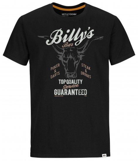 Motley Denim Ripon T-Shirt Black - Majice Kratkih Rukava - Muške Majice Kratkih Rukava Veliki Brojevi 