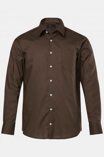 JP1880 Shirt Business Long Sleeve Brown - Košulje - Muške Košulje Veliki Brojevi