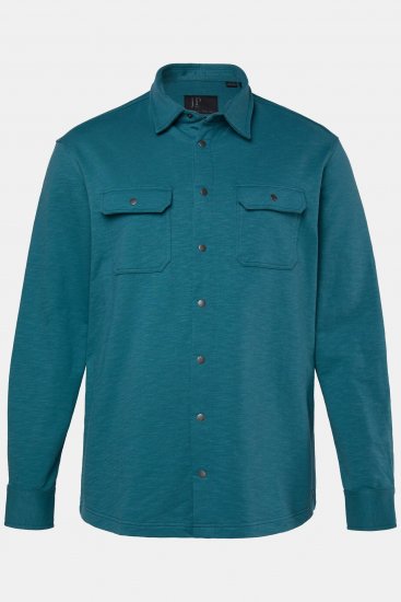 JP1880 Jersey Shirt Long Sleeve Modern Fit Blue - Košulje - Muške Košulje Veliki Brojevi