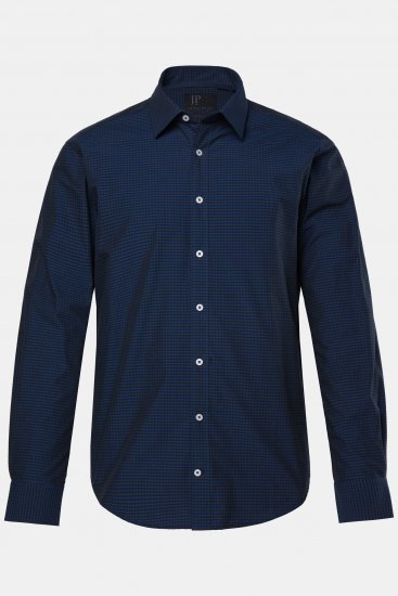 JP1880 Shirt Long Sleeve Kent Collar Navy - Košulje - Muške Košulje Veliki Brojevi