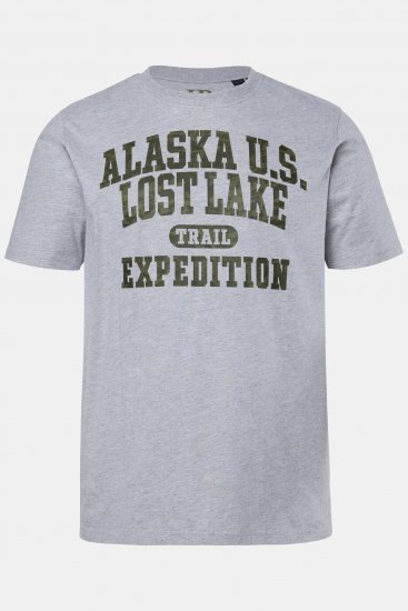 JP1880 T-shirt Short Sleeve Chest Print Grey Melange - Majice Kratkih Rukava - Muške Majice Kratkih Rukava Veliki Brojevi 