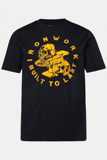 JP1880 T-Shirt Short Sleeve Chest Print Skulls Black - Majice Kratkih Rukava - Muške Majice Kratkih Rukava Veliki Brojevi 