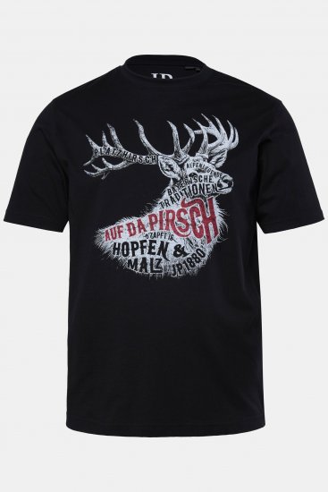 JP1880 T-Shirt Elk Print Black - Majice Kratkih Rukava - Muške Majice Kratkih Rukava Veliki Brojevi 