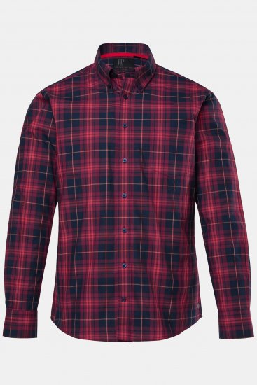 JP1880 Checked Shirt Long Sleeve Red - Košulje - Muške Košulje Veliki Brojevi