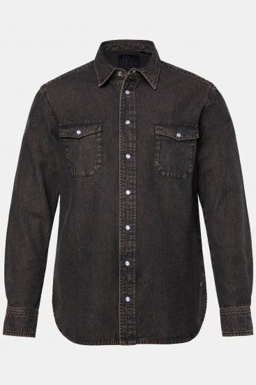 JP1880 Denim Shirt Flexnamic Dark Brown - Košulje - Muške Košulje Veliki Brojevi
