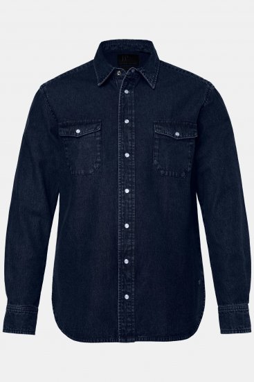 JP1880 Denim Shirt Flexnamic Long Sleeve Navy - Košulje - Muške Košulje Veliki Brojevi