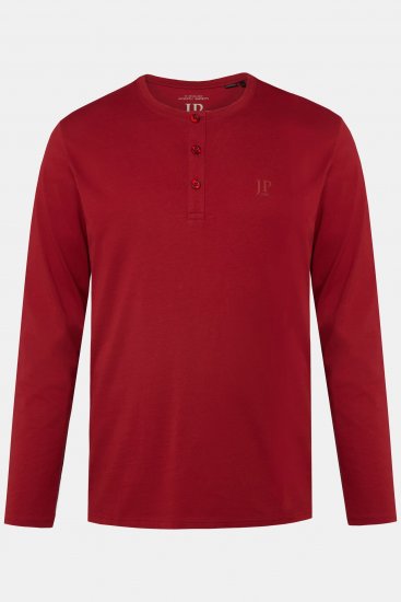JP1880 Henley T-shirt Long Sleeve Red - Majice Kratkih Rukava - Muške Majice Kratkih Rukava Veliki Brojevi 