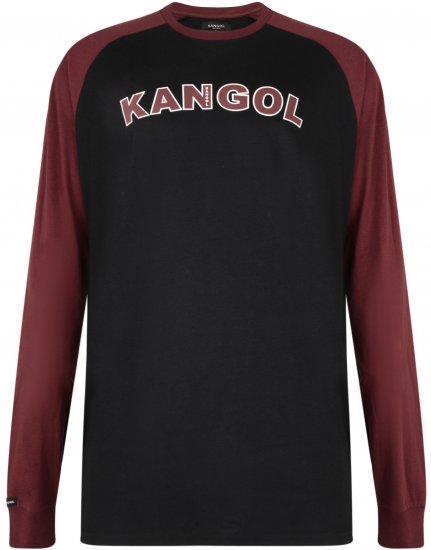 Kangol Rufio Long Sleeve T-shirt Black - Majice Kratkih Rukava - Muške Majice Kratkih Rukava Veliki Brojevi 