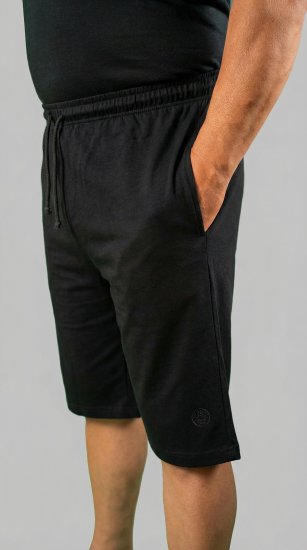 20 Nodi Scirocco Short Leg Sports Pants in Combed Cotton Jersey Black - Sportske hlače & kratke - Muške Trenirke Veliki Brojevi