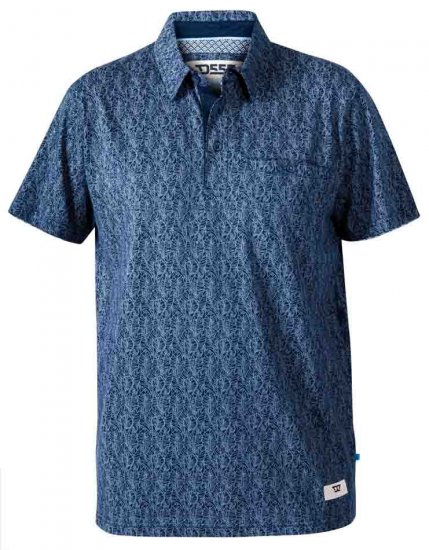 D555 Sefton Print Floral Polo Navy - Polo majice - Muške Polo Majice Veliki Brojevi