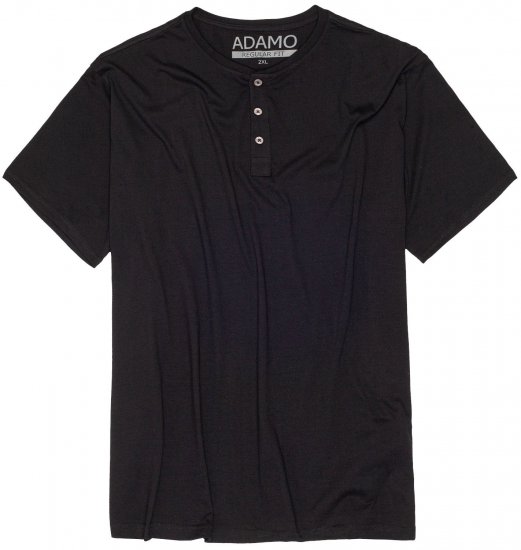 Adamo Silas Regular fit Serafino T-shirt Black - Majice Kratkih Rukava - Muške Majice Kratkih Rukava Veliki Brojevi 