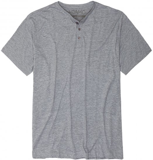 Adamo Silas Regular fit Serafino T-shirt Grey - Majice Kratkih Rukava - Muške Majice Kratkih Rukava Veliki Brojevi 