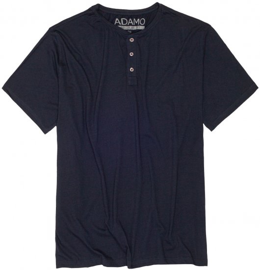 Adamo Silas Regular fit Serafino T-shirt Navy - Majice Kratkih Rukava - Muške Majice Kratkih Rukava Veliki Brojevi 